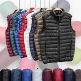 2024 New Winter stand collar Men's Vest White