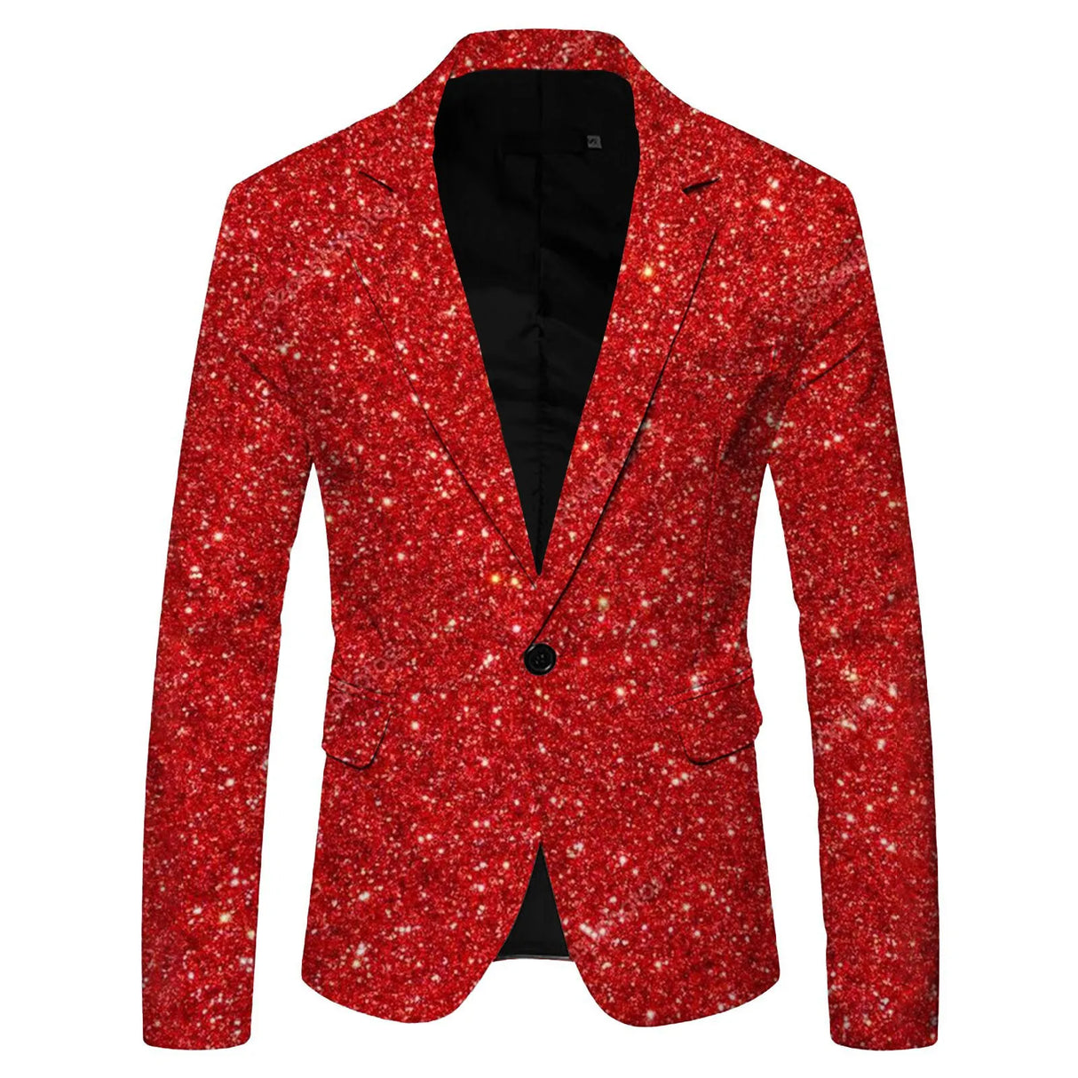 Shiny Gold Sequin Glitter Embellished Blazer Jacket Men