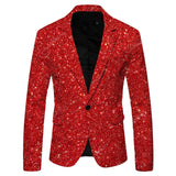 Shiny Gold Sequin Glitter Embellished Blazer Jacket Men