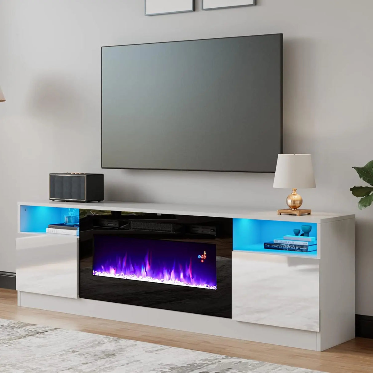 Fireplace TV Stand with 36" Electric Fireplace, LED