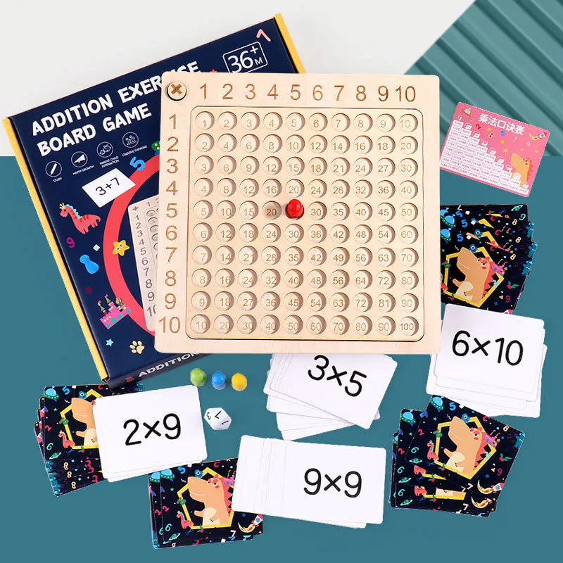 Montessori Multiplication Board Game Math Wooden Toys Kids