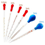 (0.5/1/2/3/5/10ml)Glass Scale Line Dropper Pipette Lab Dropper Dropping