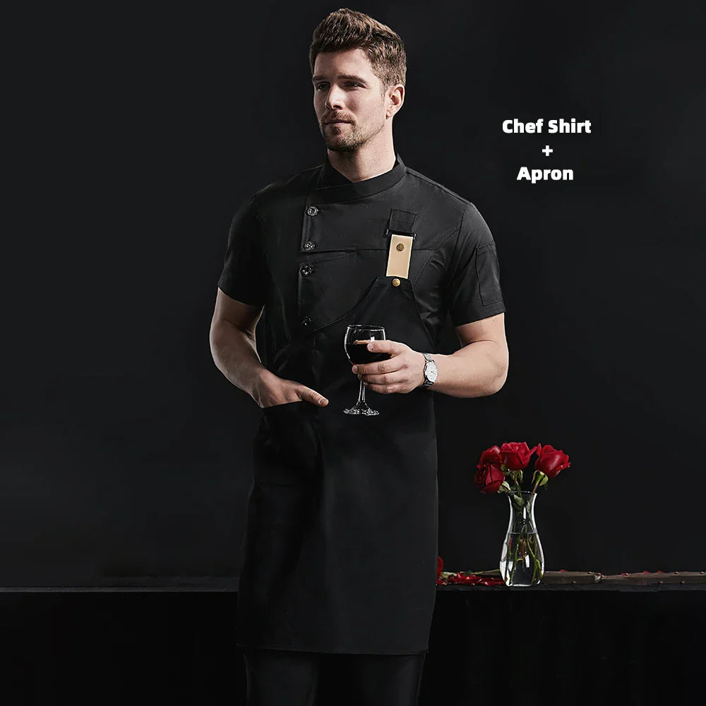 Khaki Chef Uniform Catering Workwear Head Chef Shirts