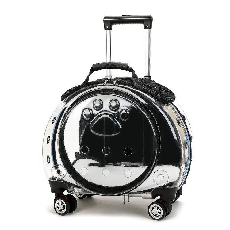 Small Transparent Pet Trolley Case Capsule Portable Dog
