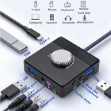 Nworld USB External Sound Card 3 Ports To