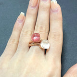 2PcsSet Pomellato Ring Stacked Mix Color Crystal Ring