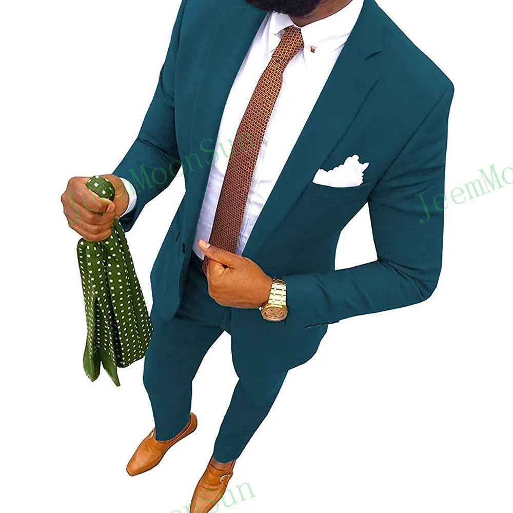 Green Mens Wedding Suits 2022 Groom Tuxedos Notched