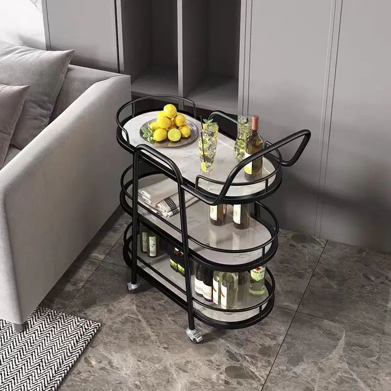 Mobile Small Coffee Table Carts Dining Cart European