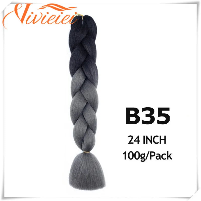 6 Pcs 24" Jumbo Synthetic Braids Hair Extensions