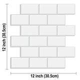 5 Sheets Wall Tile Sticker White Self Adhesive