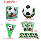 Green Football Birthday Party Decorations Kids Disposable Tableware