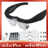 Head-mounted Magnifying Glasses With 2 LED Light