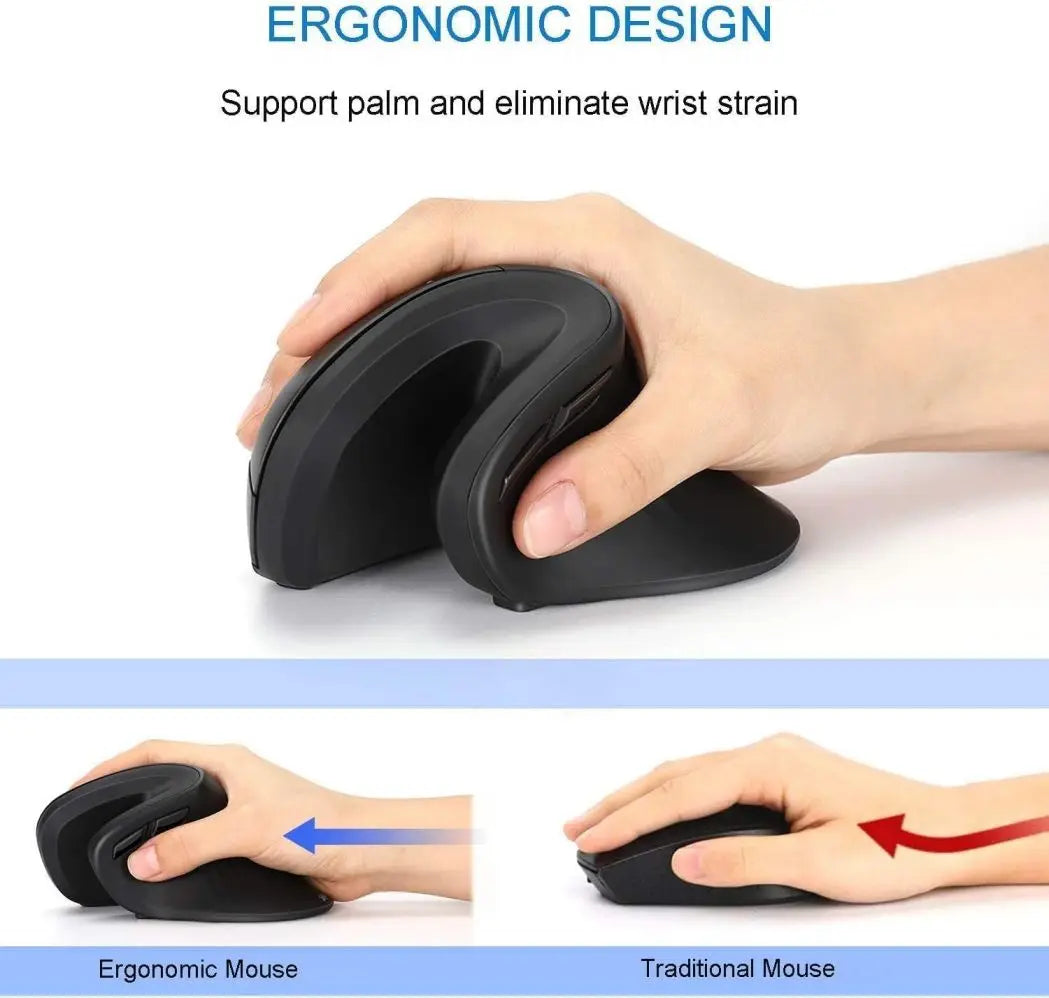 Bluetooth Ergonomic Mouse for Laptop PC Macbook Desktop