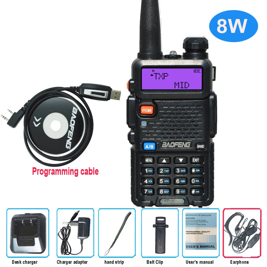 Baofeng UV 5R Walkie Talkie True 8W Portable