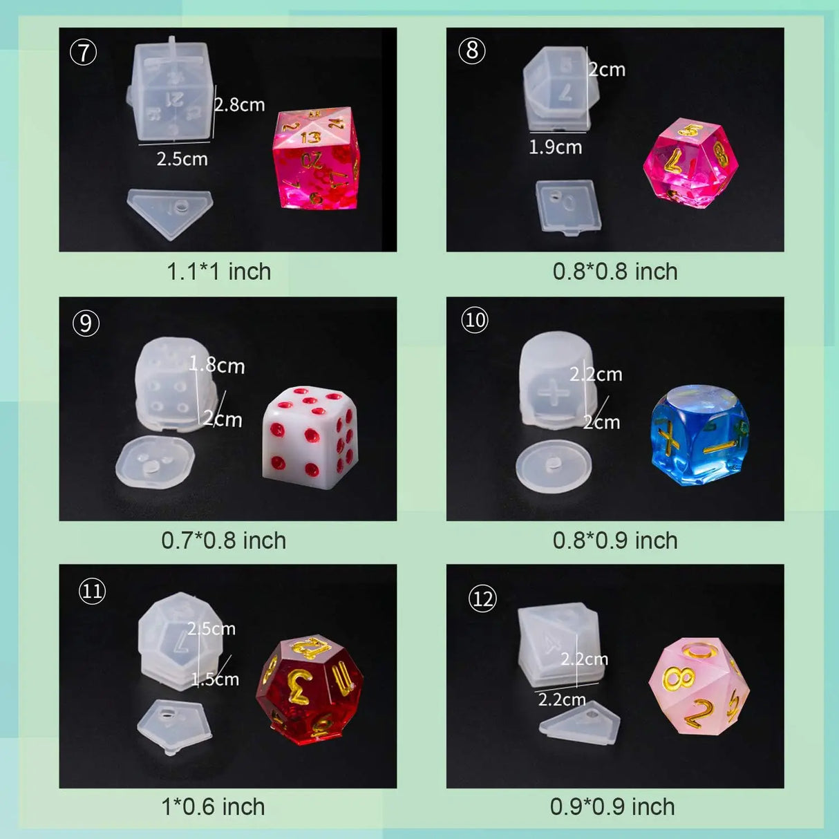 Dice Molds for ResinResin Dice Mold Set with