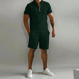 Summer New Solid Color Men's Sets High Street