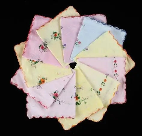 Fashion lace 100%cotton printed Handkerchiefs baby Handkerchief children
