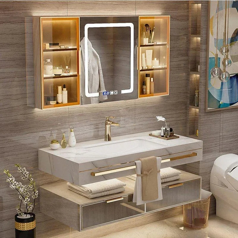 Modern Slate Bathroom Cabinet with Smart Mirror Ceramic
