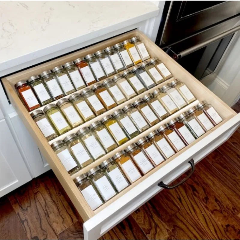 Acrylic 4 Tier Spice Drawer Organizer Rack Seasoning