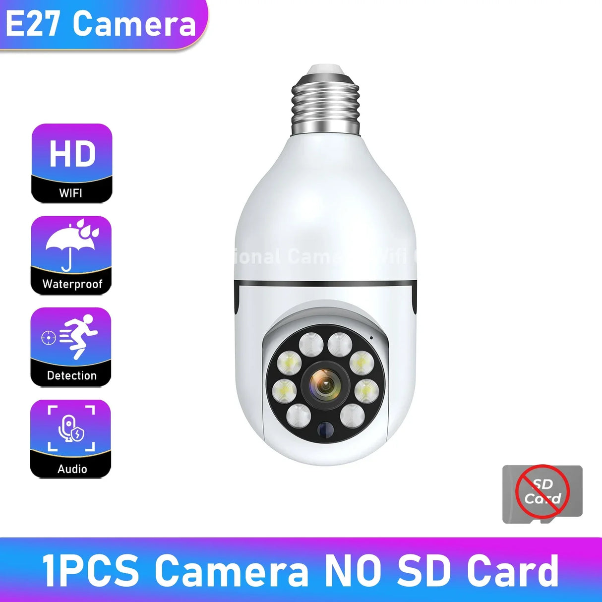 1/2/4PCS E27 Bulb Wifi Camera Surveillance Night Vision
