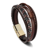 Trendy Leather Bracelets For Men Multilayer Braided Rope