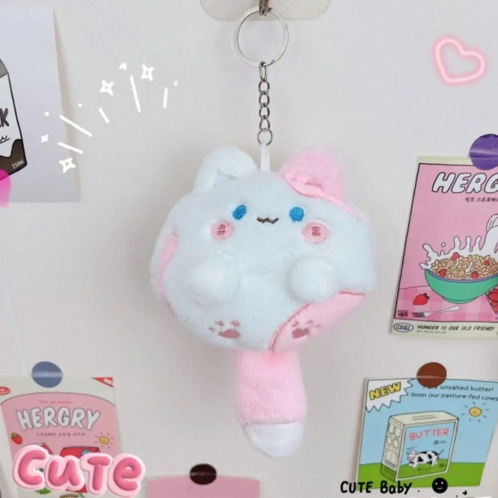 Squeak Long Tailed Cat Plush Keychain Cartoon Cute