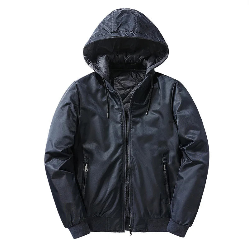 New Winter Men's Wear Jacket Slim Thick Hooded