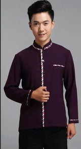 Long Sleeve Hotel Waiter Uniform Female Restaurant Topapron
