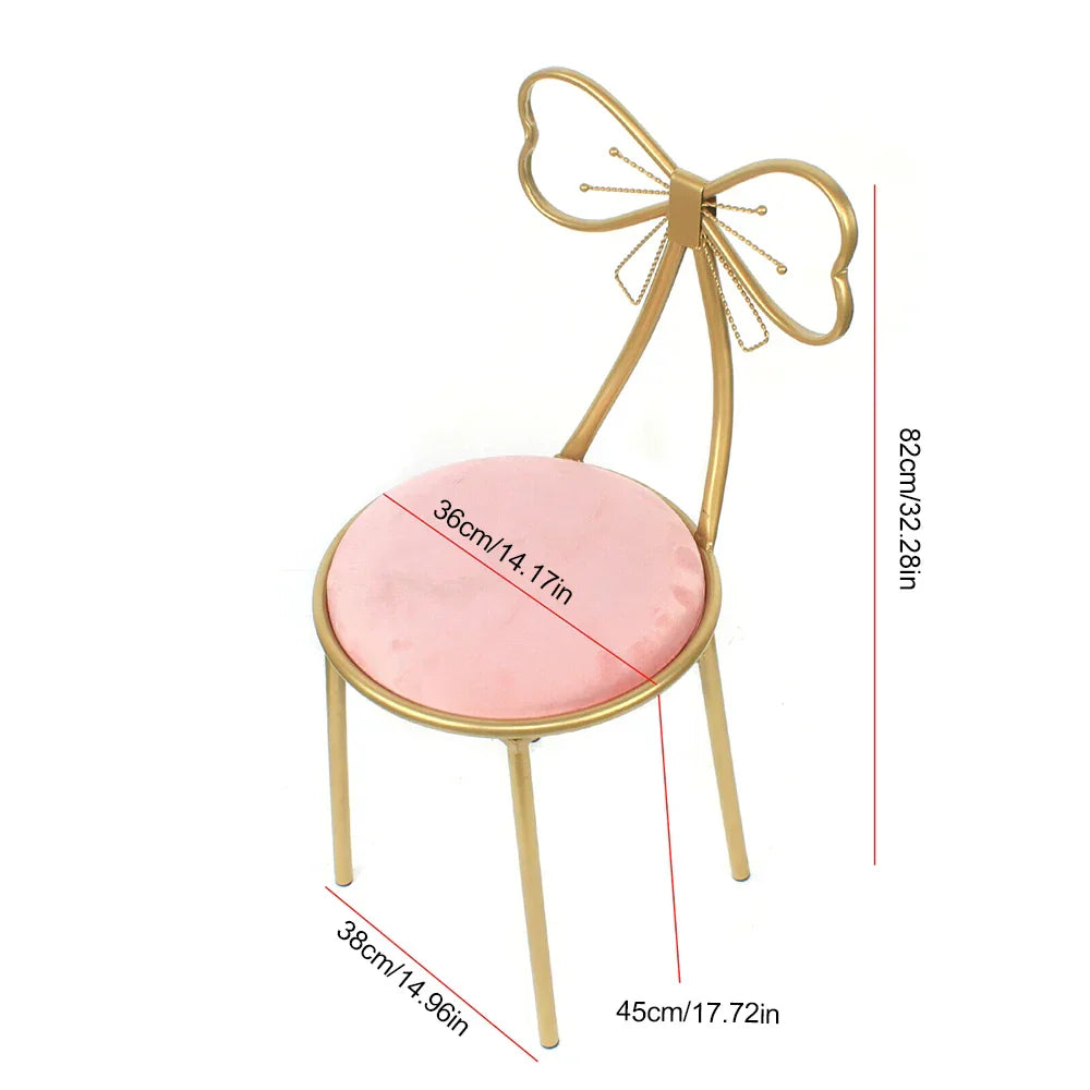 Luxury Minimalist Makeup Vanity Stool Butterfly Backrest Chair