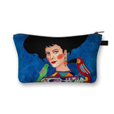 Fashion Lady Painting Print Cosmetic Bag Woman Portable Travel Makeup Storage Bags Afro Girl Cosmetic Case Lipstick Holder Bag