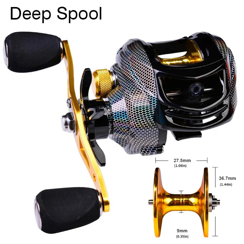 Baitcasting Reel 18+1BB Casting Reel Smooth Metal 7.2:1