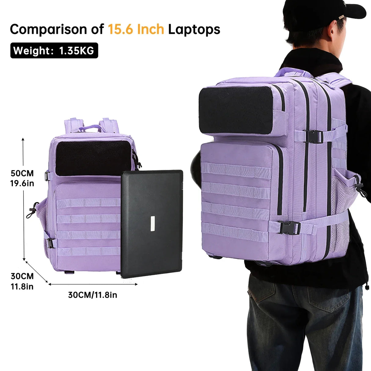 45L Military Tactical Backpack, Large Capacity Outdoor Rucksack