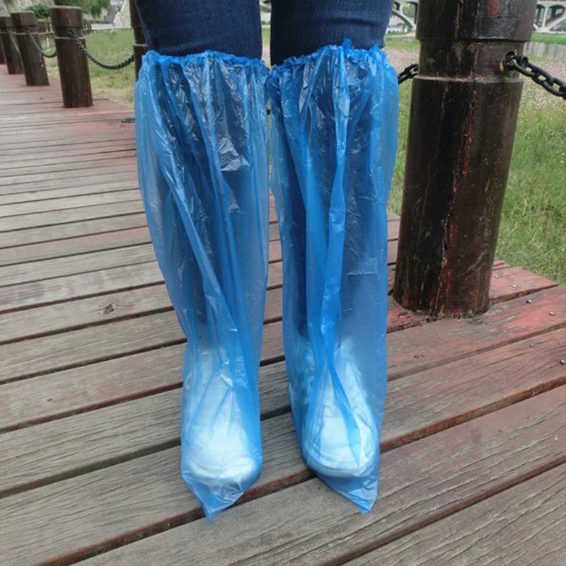 5 Pairs Waterproof Thick Plastic Disposable Rain Polypropylene