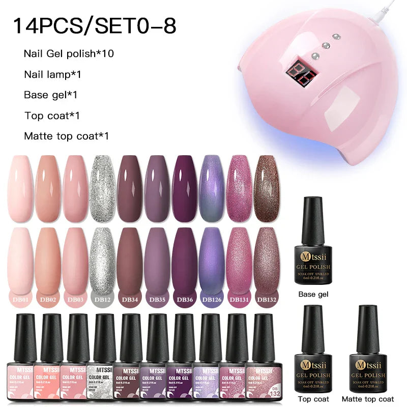 Mtssii 13/16Pcs Gel Nail Polish Set With 36W