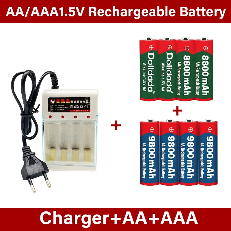 New AA rechargeable battery 9800mah/8800mah 1.5V New Alkaline