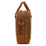 Men Leather Briefcase Bag 14" Computer Laptop s Thick Cow Skin Business Vintage Style Male Daily Working Totes