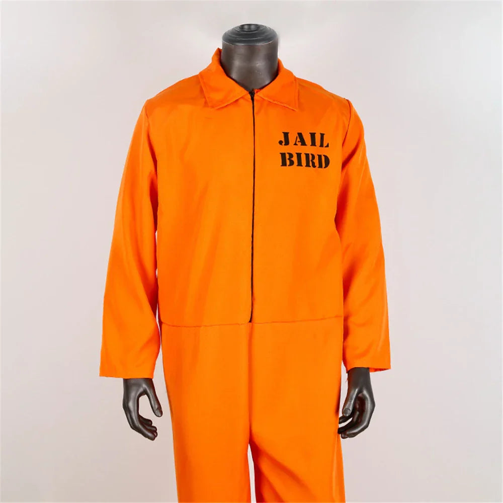 American Prisoner Cosplay Costume Pants Man Jumpsuit Adult