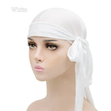 Unisex Silky Satin Durags Bandanas Turban Hat Elastic