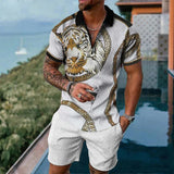 Summer Brand Tracksuit Solid Color Male Shorts Suit