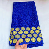 5 Yard French Nigerian Organza With Gold Thread