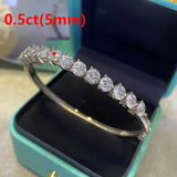 COSFIX D Color Women's Bracelet Round Cut Moissanite