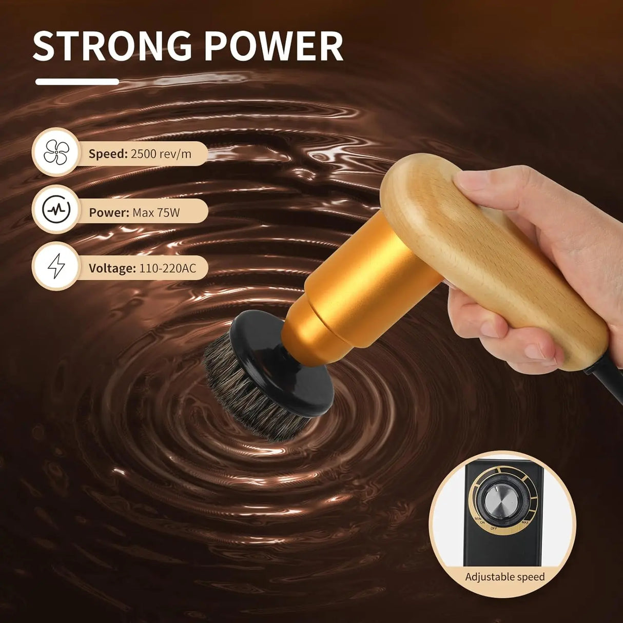 75W High Power Adjustable Speed Electric Shoe Polisher