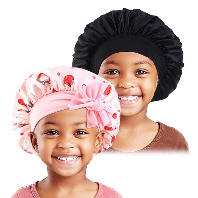 2PCS/LOT Solid Color Nightcap For Kids Wide Edge
