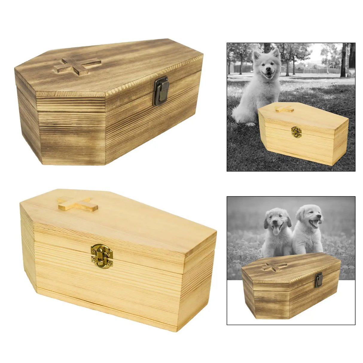 Wooden Pet Cremation Urn for Dogs Memorial Keepsake