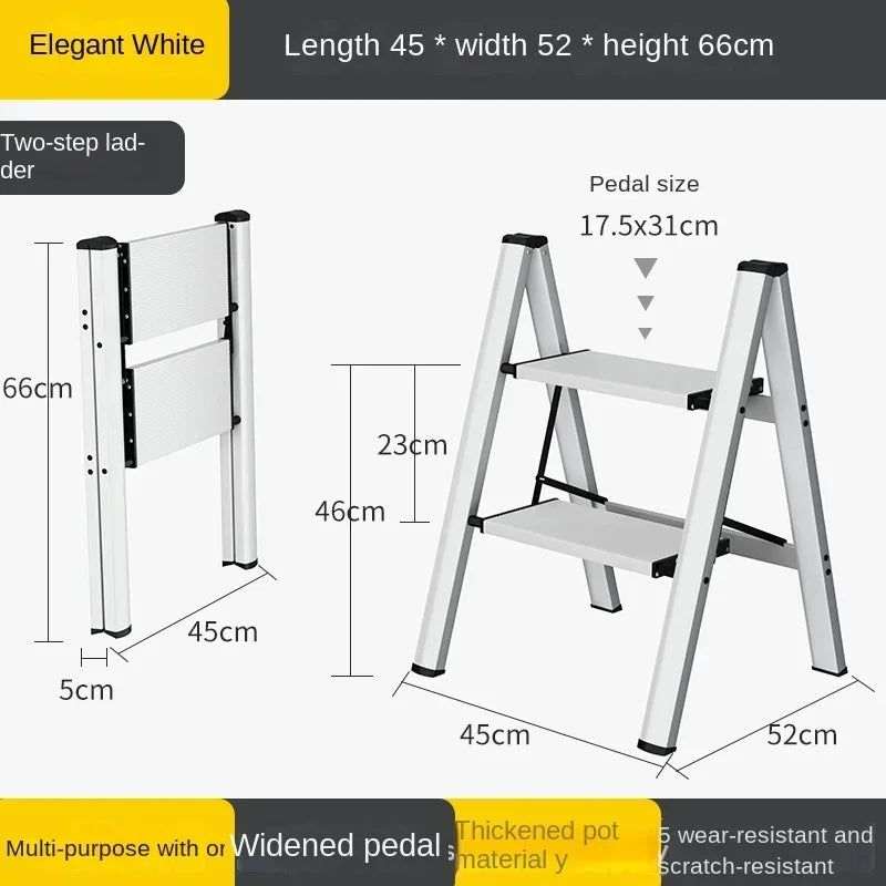 Multifunctional Folding Ladder Aluminum Alloy High Stools Kitchen