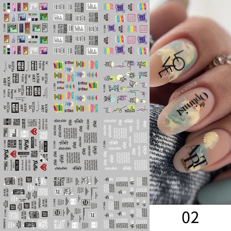 12 Designs Nail Stickers Set Mixed Floral Geometric