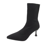 Socks Boots Women Stretch Fabric Elastic Stilettos Heel