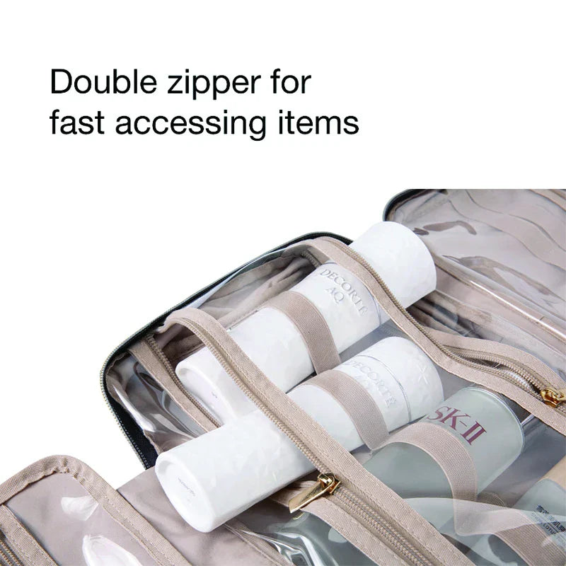 BAGSMART Makeup Cosmetic Bag with Hanging Hook Water-resistant
