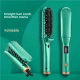 Foldable Electric Hot Comb 5-adjustable Crystal Straight Hair