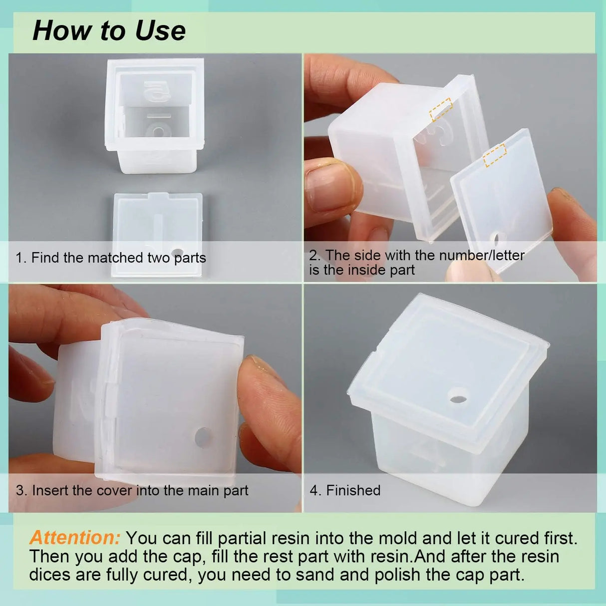 Dice Molds for ResinResin Dice Mold Set with